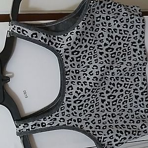 Grey Leopard crop tank top